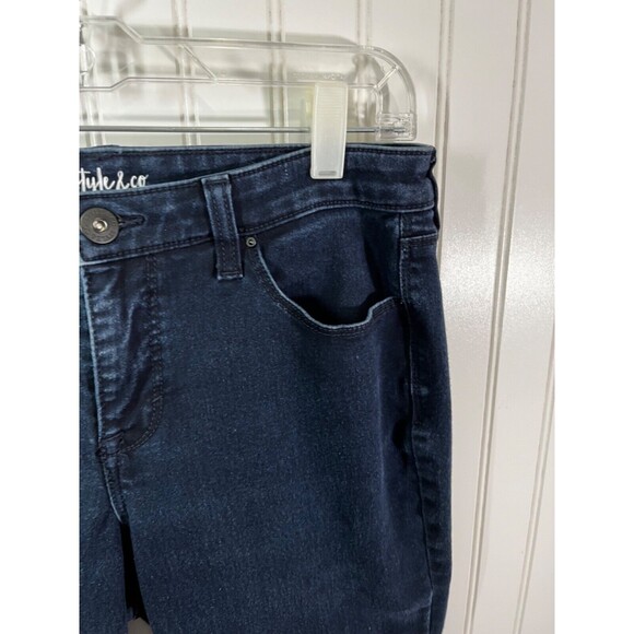 Style and Co Jeans Women Sz 6 Straight Leg Blue Stretch Denim Mid Rise Dark Wash - Picture 2 of 7